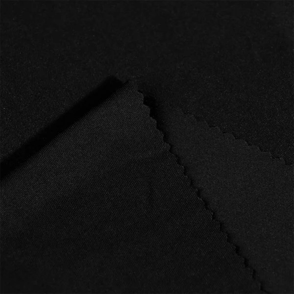 ผ้าโพลีเอสเตอร์ ผ้าอินเตอร์ล็อค ผ้าเรียบไมโคร สีดำ QI-9B8240