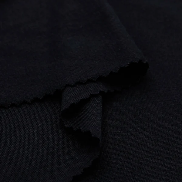 ผ้าโพลีเอสเตอร์ ผ้าทีเค ผ้าซิงเกิลเจอร์ซีย์ สีดำ S597-O93
