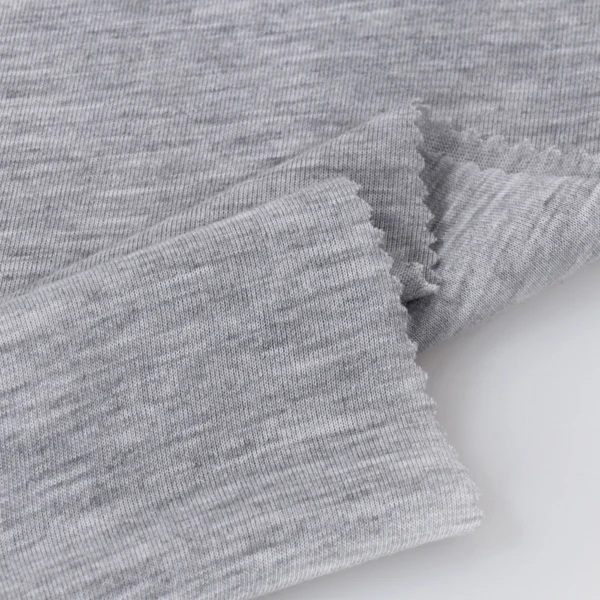 ผ้าโพลีเอสเตอร์ ผ้าทีเค ผ้าซิงเกิลเจอร์ซีย์ สีเทาอ่อนท็อปดาย TS102