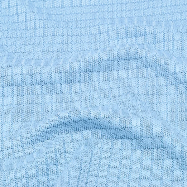 ผ้าโพลีเอสเตอร์ ผ้าร่องตาราง สีฟ้า DV448
