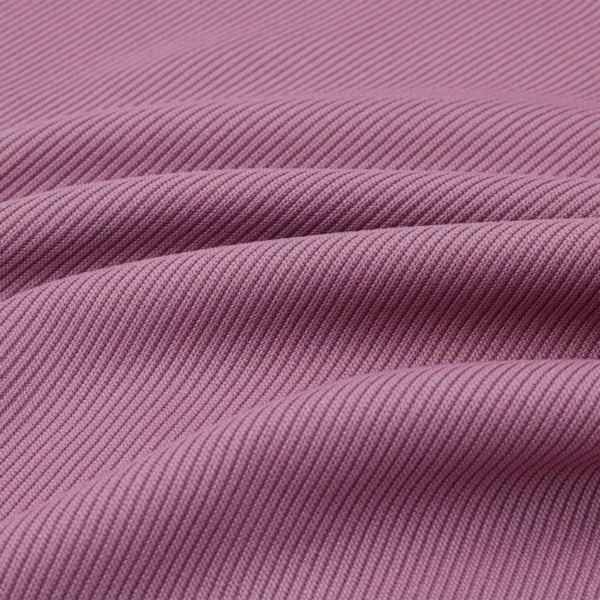 ผ้าโพลีเอสเตอร์ ผ้าร่อง 2x2 สีม่วงองุ่น IR2