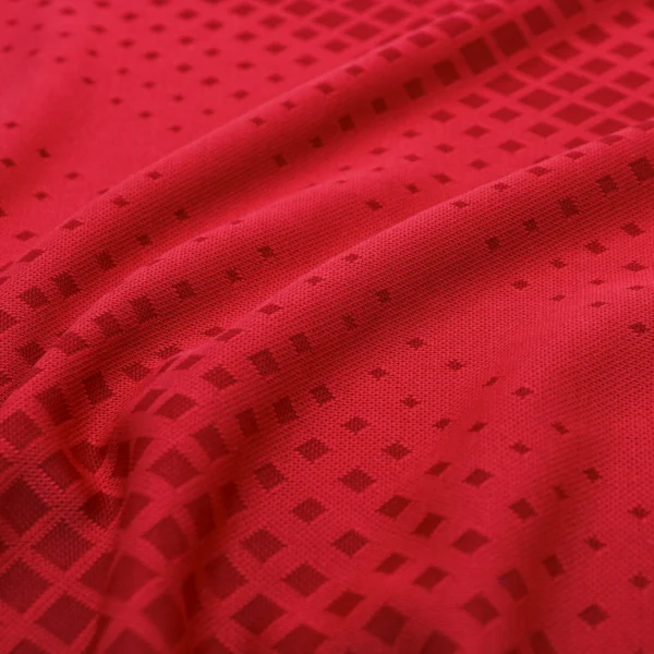 ผ้าโพลีเอสเตอร์ ผ้าแจ็คการ์ดอินเตอร์ล็อค ผ้าเรียบไมโคร สีแดงสี่เหลี่ยม PK443