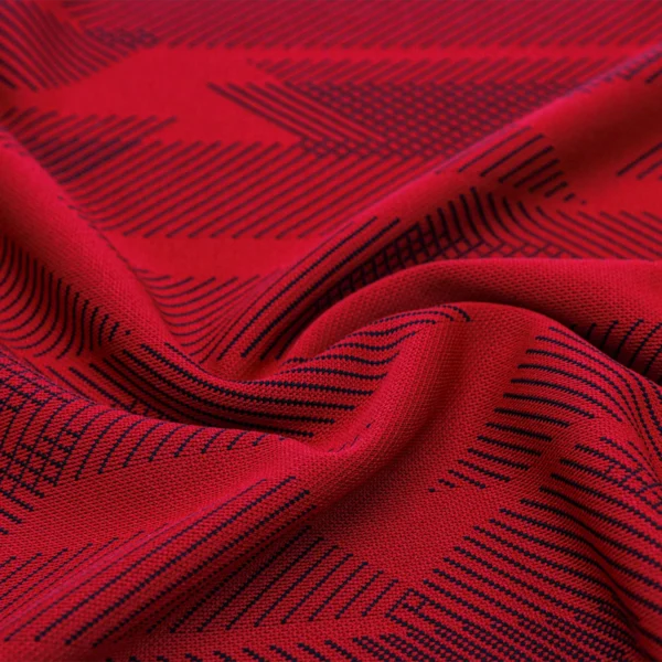 ผ้าโพลีเอสเตอร์ ผ้าแจ็คการ์ดอินเตอร์ล็อค ผ้าเรียบไมโคร สีแดง PK444