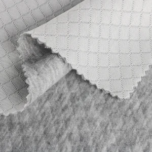 ผ้าโพลีเอสเตอร์ ผ้าอินเลย์ สีเทามิลานซ์ ลายสี่เหลี่ยม PL223-54