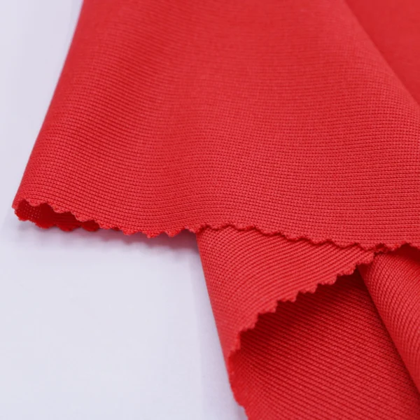 ผ้าโพลีเอสเตอร์ ผ้าร่อง 1x1 สีแดง R106-BB4227